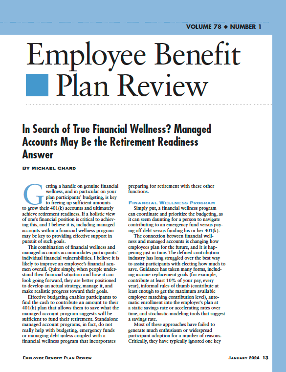 Employee Benefit Plan Review Cover Page